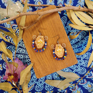 Mud Lotus Dangles - Upcycled Cork Earrings - KOSMASUTRA