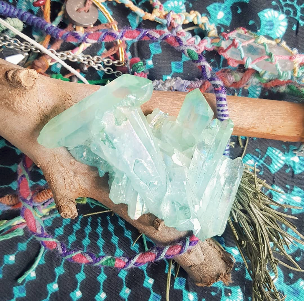 Baby Blue Aura Quartz Cluster - KOSMASUTRA